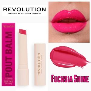 Fuschia Shine • Makeup Revolution Pout Balm • New in Box 0.08oz